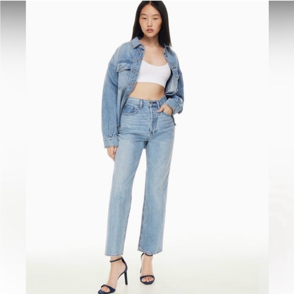 Denim Forum The Joni High Rise Loose 26L Jean Size 27 light wash